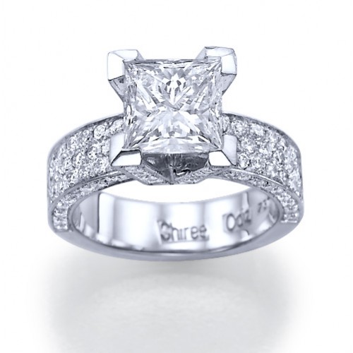 Monday Rocks The Yes S This Modern Princess Cut Engagement Ring Is So Beautiful It On The Larger Side But That S Why I Love Covered In Diamonds And Can Just Imagine