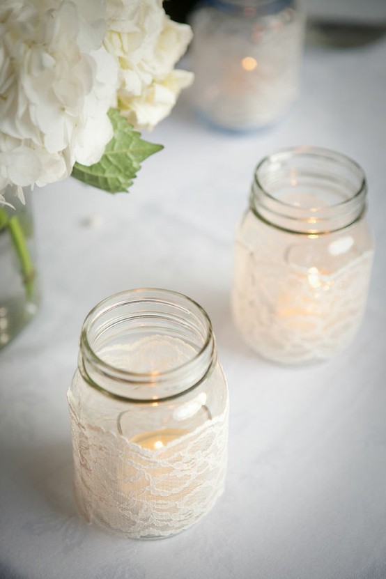 Lace And Mason Jars Easy Craft Ideas