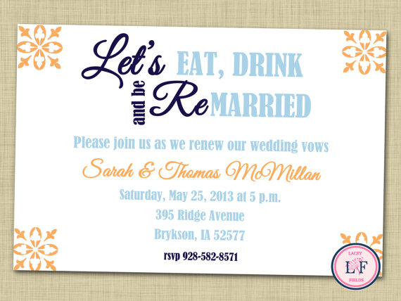 Adorable Vow Renewal And Engagement Party Invitations The Yes S Remarried Invitation For Vow Renewal