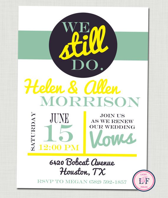 Adorable Vow Renewal and Engagement Party Invitations ...